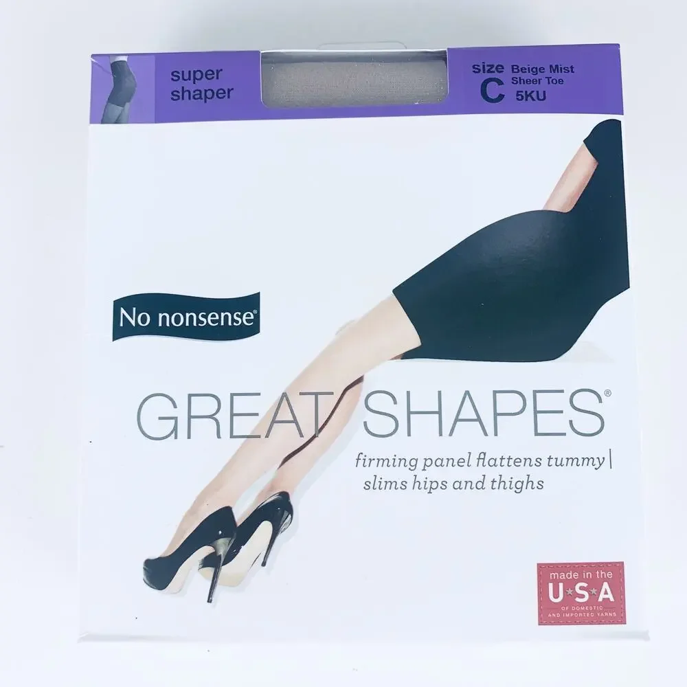 No Nonsense Great Shapes Super Shaper Size‎ C Beige Mist Sheer Toe